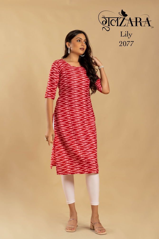 LILY 2075-2079 By Gulzara Printed Kurtis Catalog